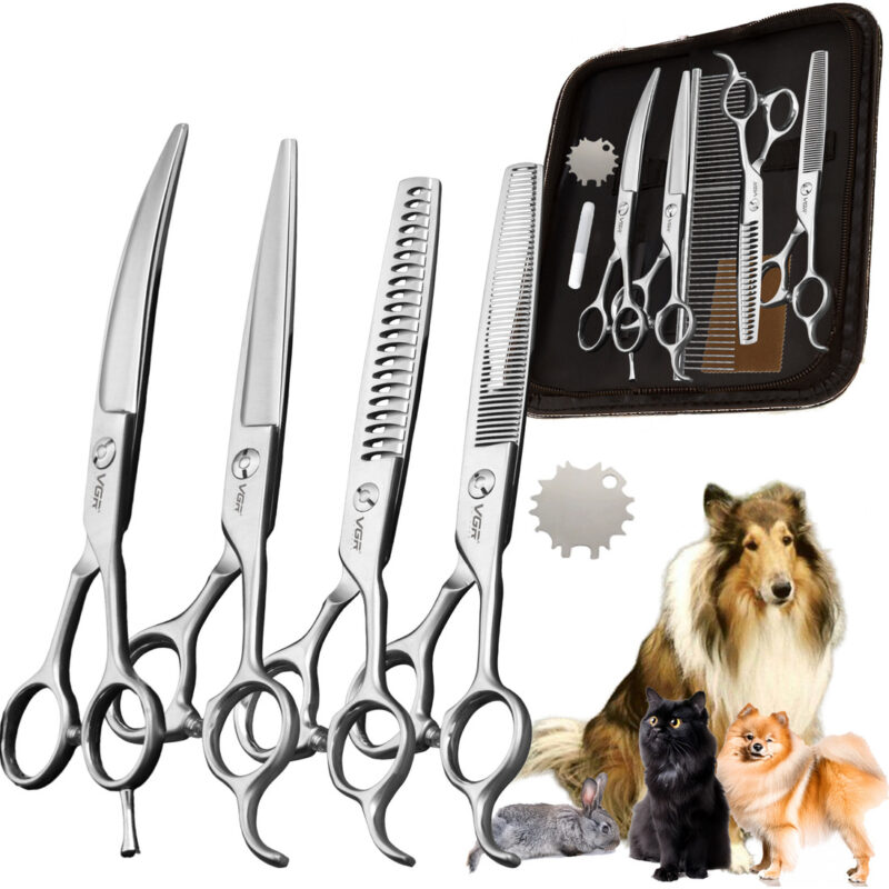 Tijeras Peluqueria Mascotas Vgr Corte Recto Curva Pulir 7'