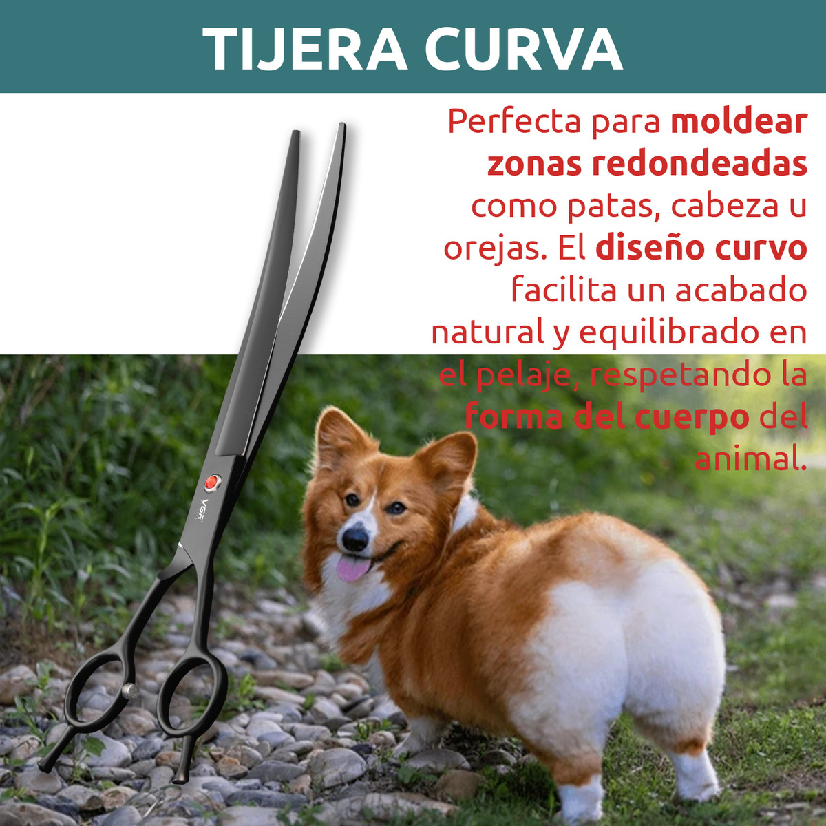Tijeras Peluqueria Canina Vgr Corte Curva Profesional 8' - Image 4