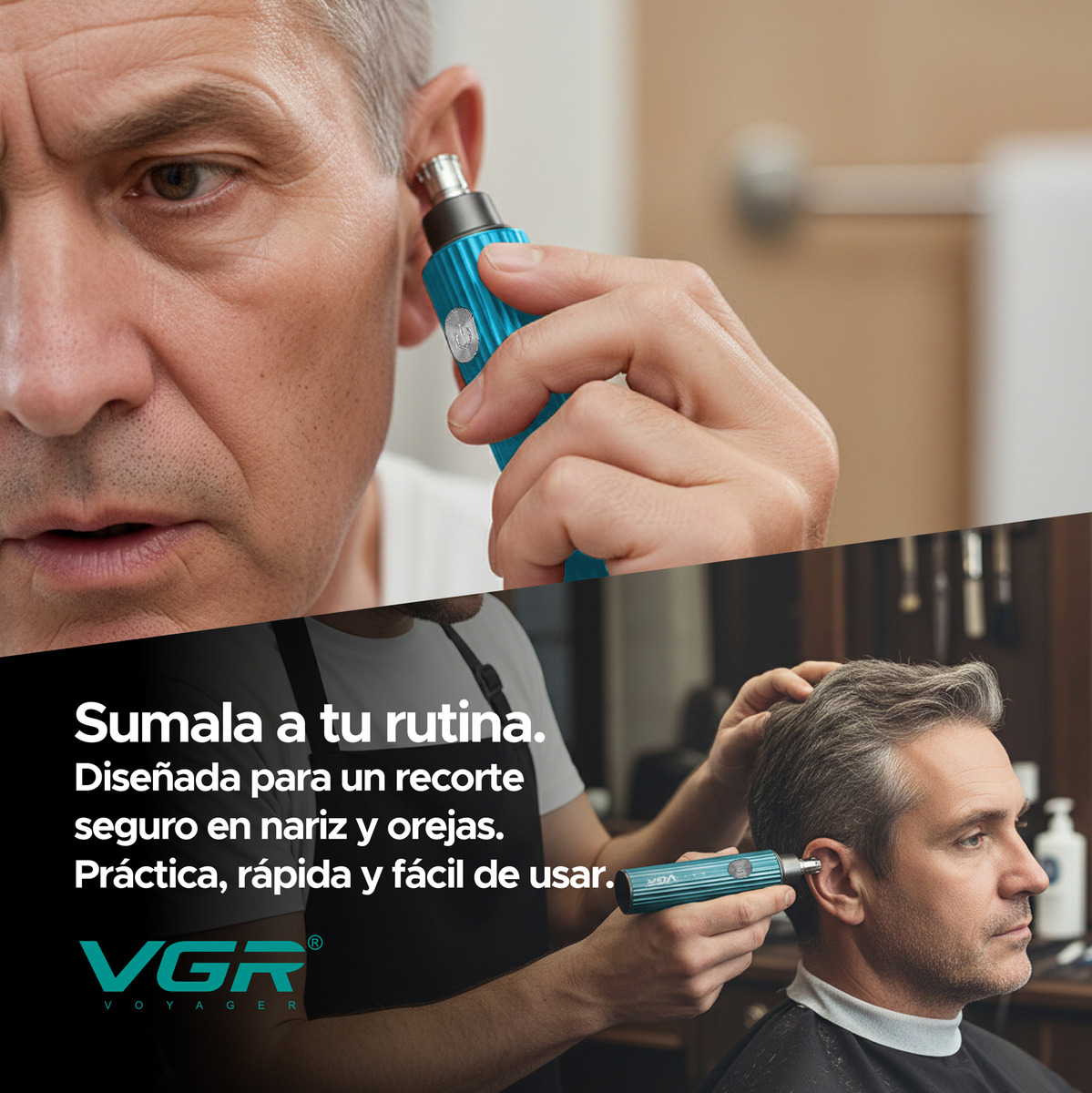 Máquina De Cortar Pelo Nariz Orejas Cuchillas 360° Vgr V-629 - Image 10