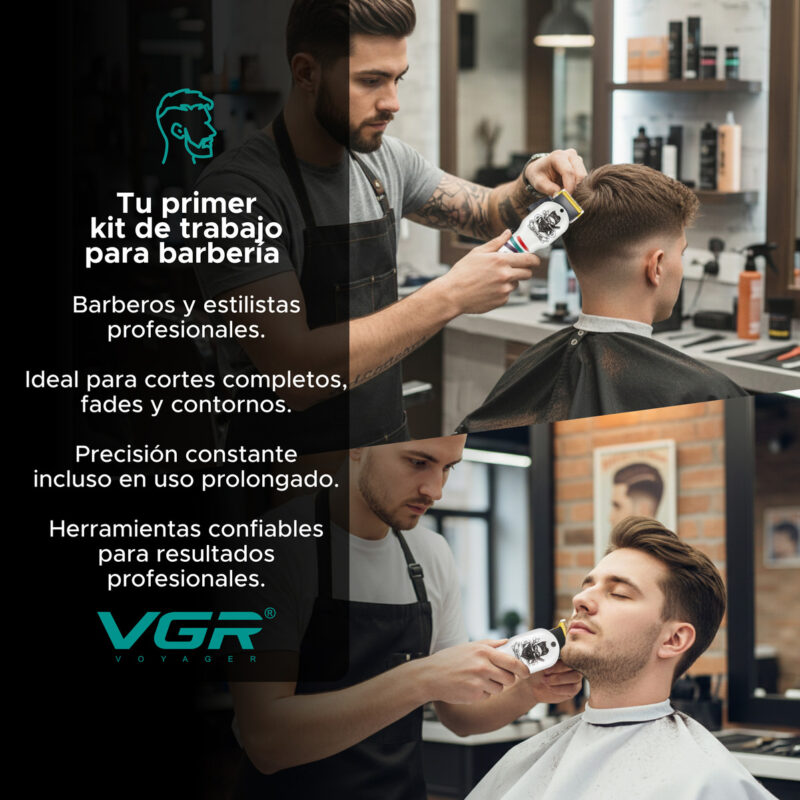Alternative view of Combo Kit Barbería Clipper Trimmer Profesional Vgr V-699&971