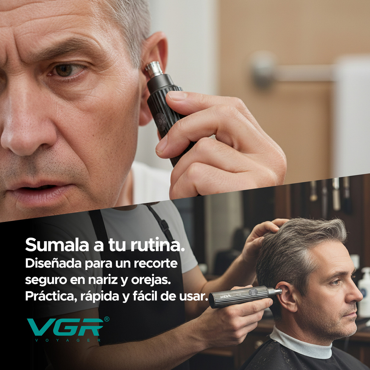 Máquina De Cortar Pelo Nariz Orejas Cuchillas 360° Vgr V-629 - Image 10