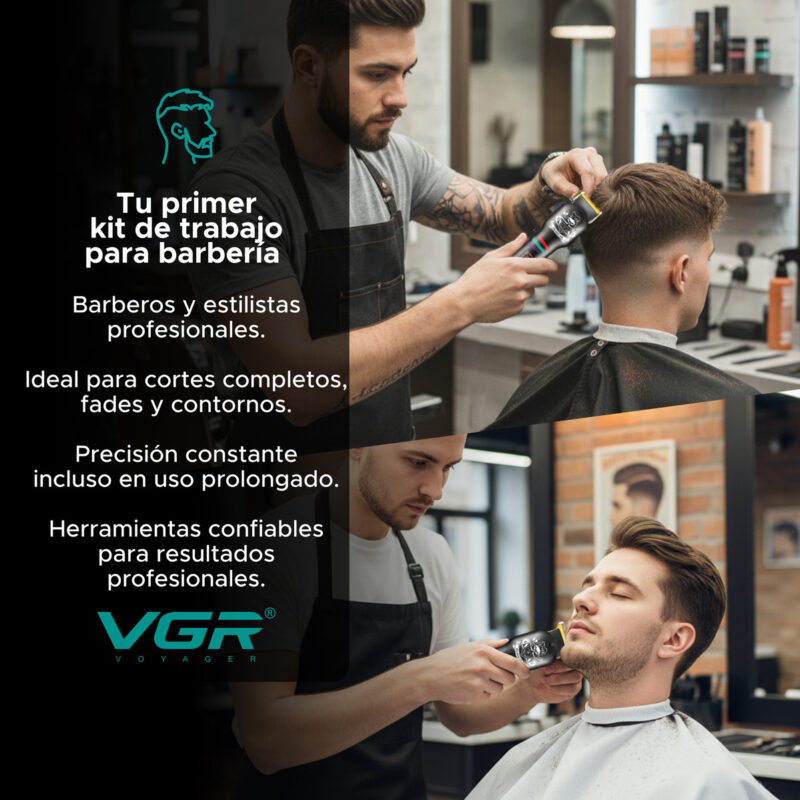 Alternative view of Combo Kit Barbería Clipper Trimmer Profesional Vgr V-699&971