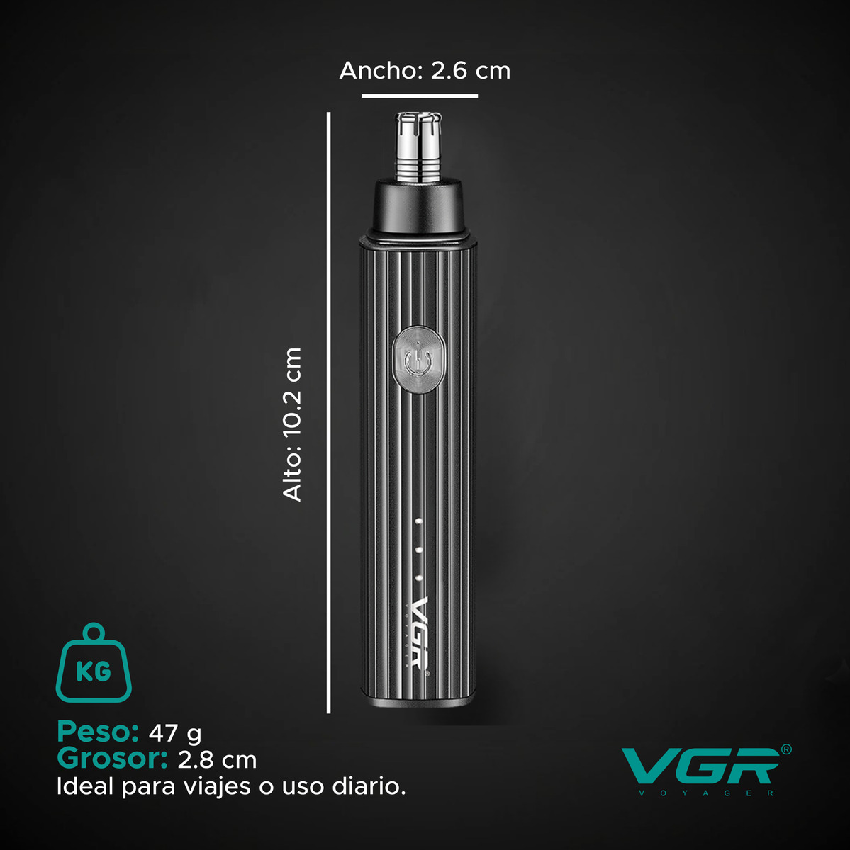 Máquina De Cortar Pelo Nariz Orejas Cuchillas 360° Vgr V-629 - Image 7