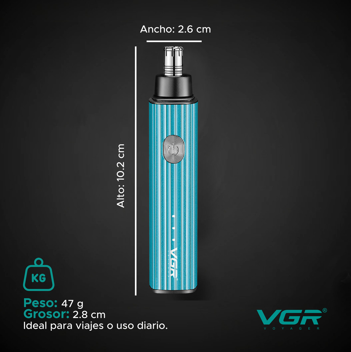 Máquina De Cortar Pelo Nariz Orejas Cuchillas 360° Vgr V-629 - Image 8