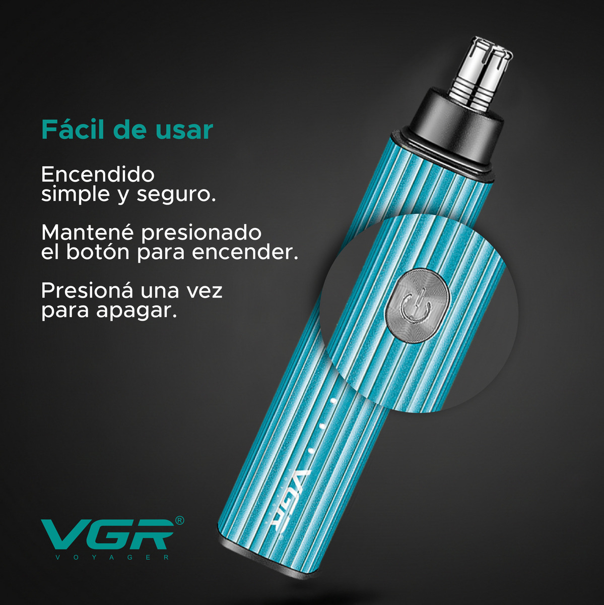 Máquina De Cortar Pelo Nariz Orejas Cuchillas 360° Vgr V-629 - Image 9