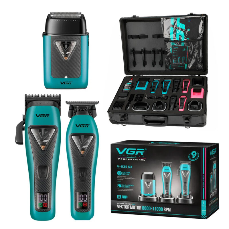 Kit Maquina De Cortar Pelo Trimmer Shaver 3en1 Vgr V-035s3