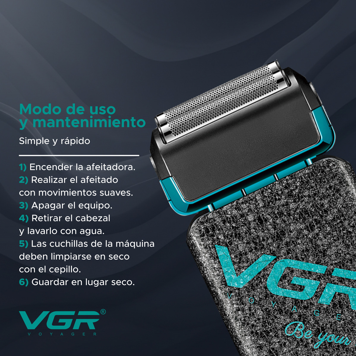 Afeitadora Eléctrica Shaver Para Hombre Vgr V-374 - Image 8