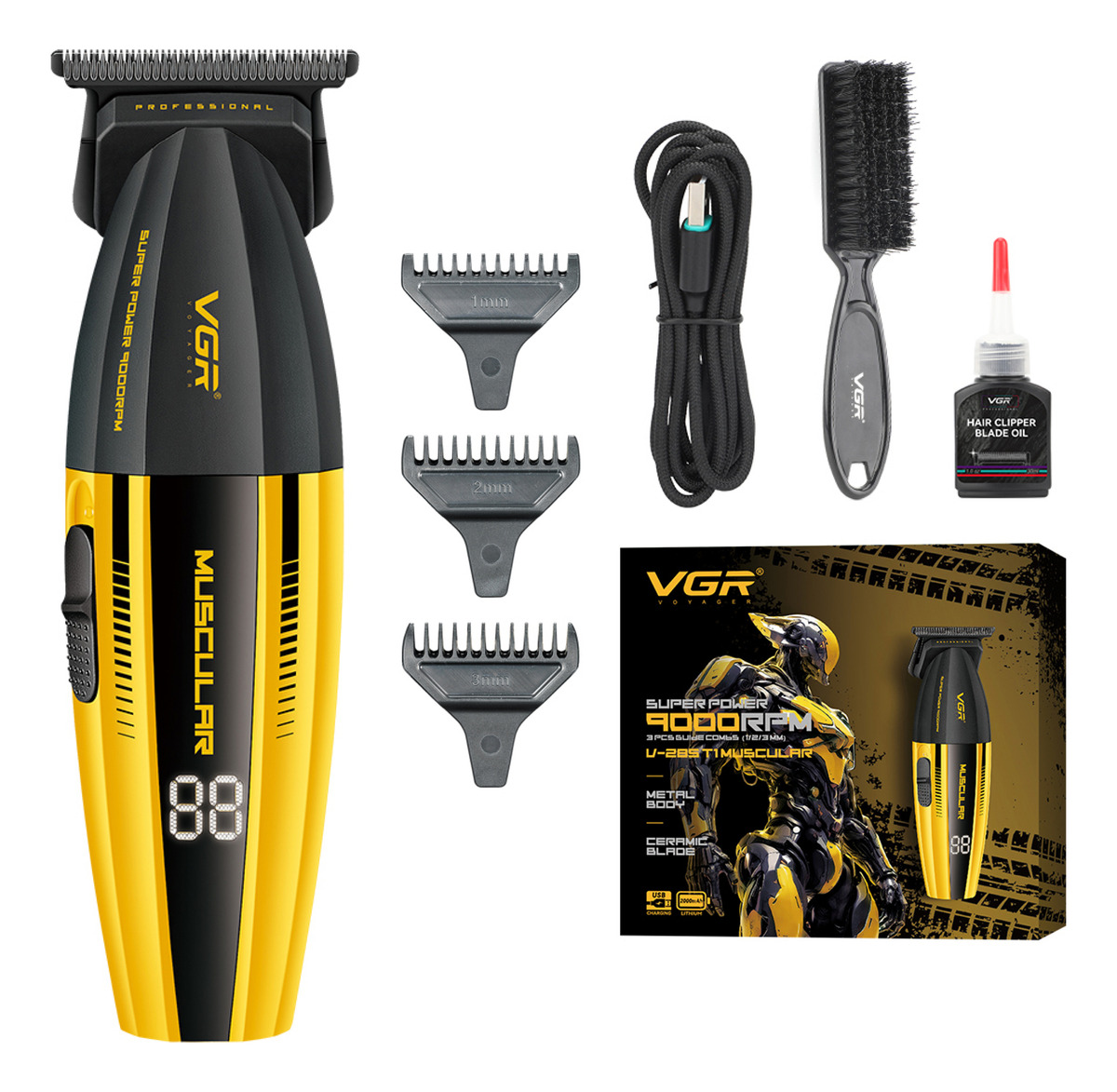 Máquina Cortar Pelo Patillera Trimmer Profesional Vgr V-285t