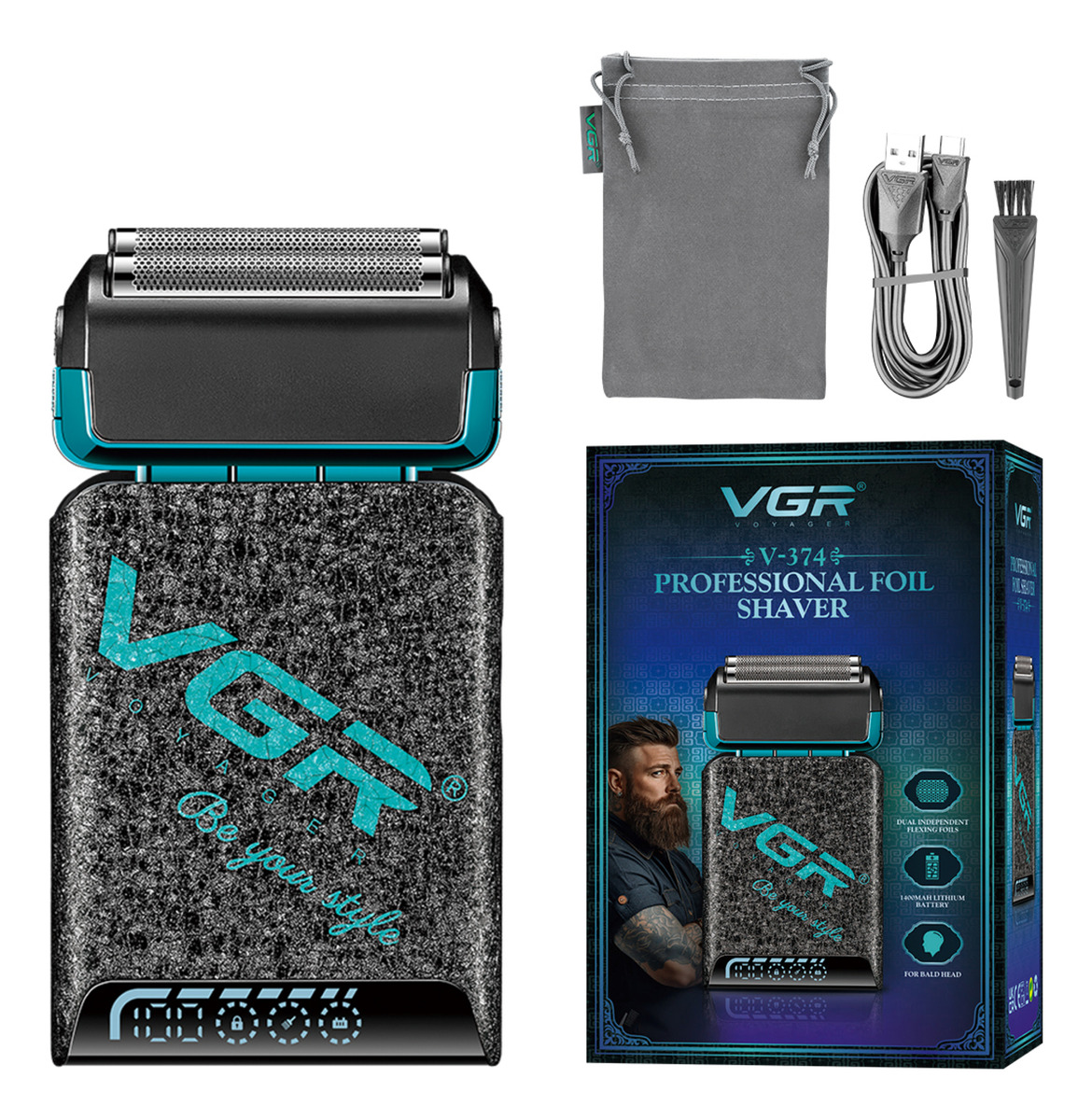 Afeitadora Eléctrica Shaver Para Hombre Vgr V-374