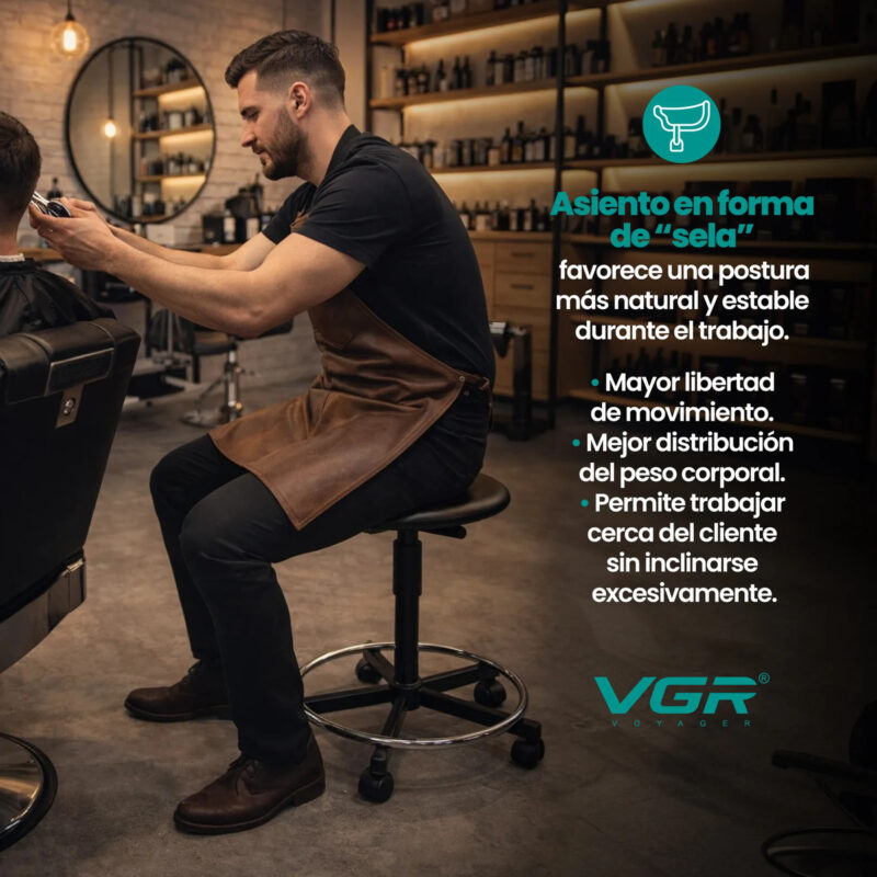 Alternative view of Silla Barbería Peluquería Tipo Sela Regulable Con Ruedas