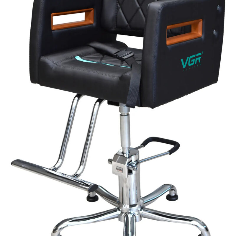 Sillón Barbero Peluquería Infantil Cinturón Seguridad Vgr Negro Fijo