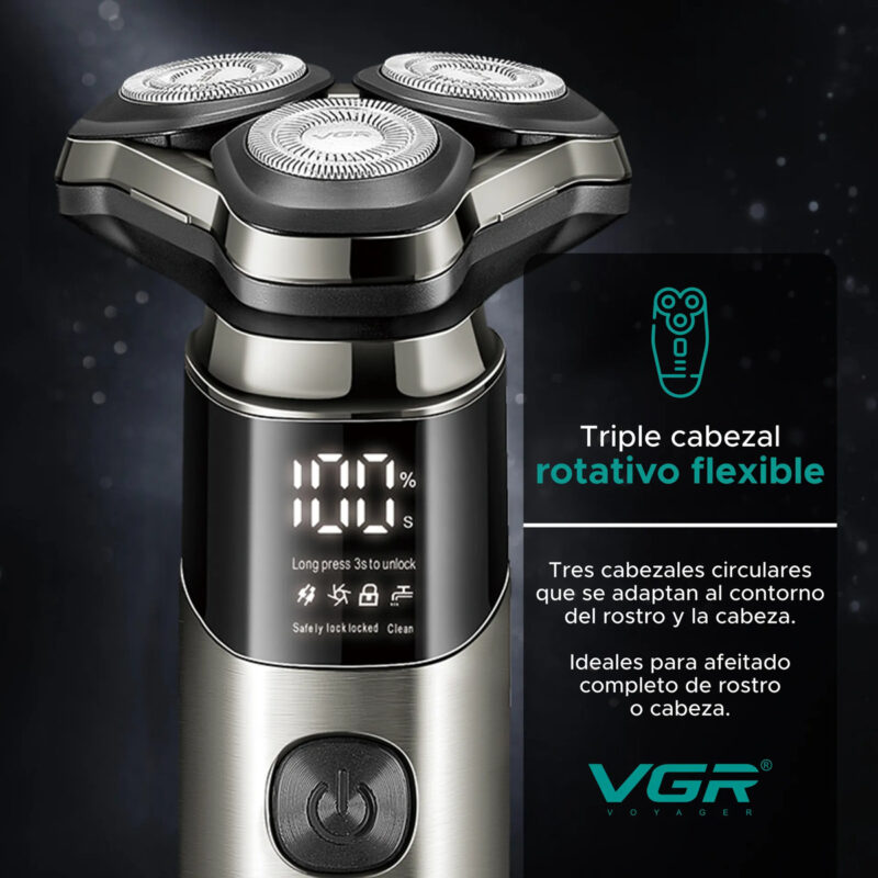 Alternative view of Afeitadora Eléctrica Portátil Triple Rotativa Vgr V-321