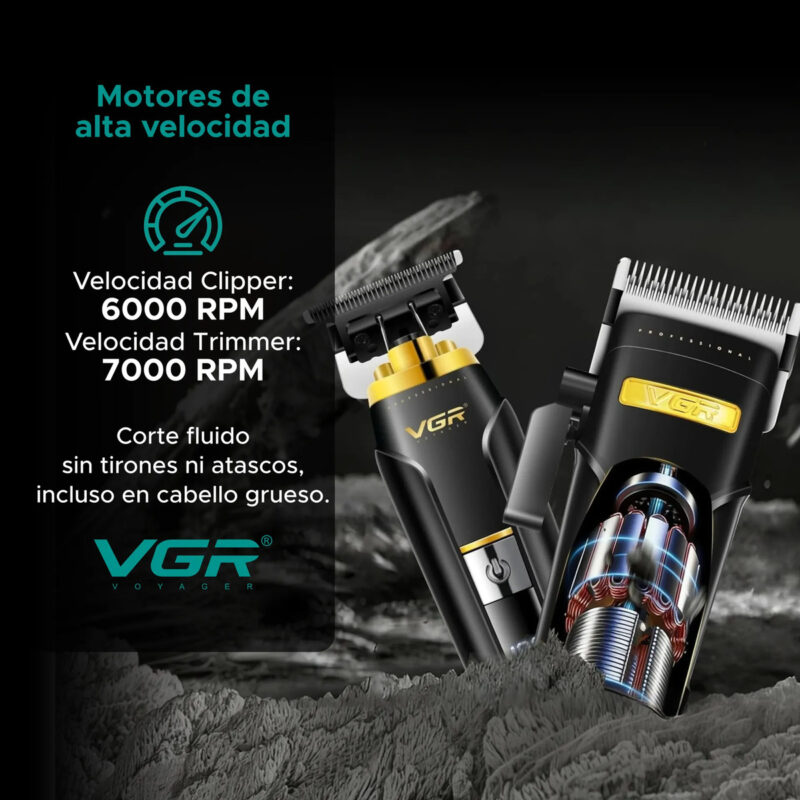 Alternative view of Máquina Cortar Pelo Clipper Trimmer Profesional Vgr V-694s2