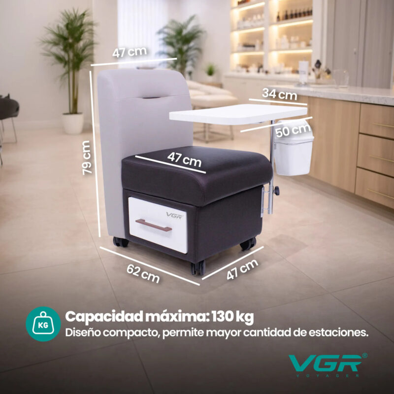 Alternative view of Sillón Manicuría Profesional Con Mesa Regulable Estética