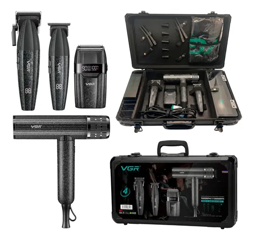 Combo Secador Vgr V-640s4 Kit Barbería Profesional Maletin