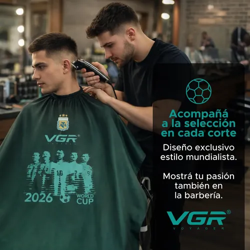 Capa Barbero Peluquería Mundial Impermeable Con Ganchos Vgr - Image 4