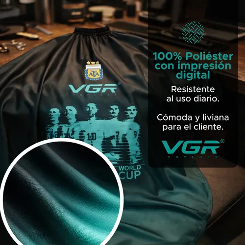Capa Barbero Peluquería Mundial Impermeable Con Ganchos Vgr - Image 5
